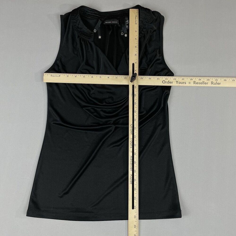NY & Co. Silky Sleeveless Cowl Draped Neck Top Women’s Small Black Office Corp - Picture 11 of 11